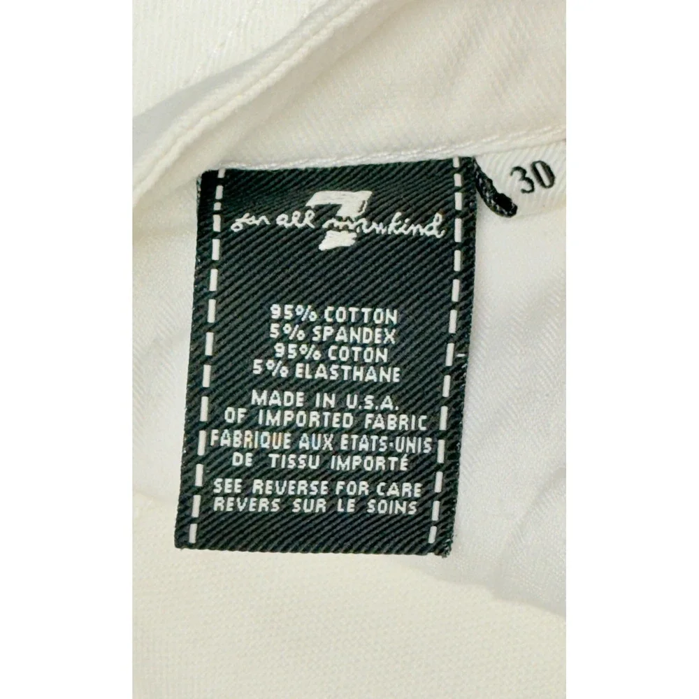 7 For All‎ Mankind A Pocket White Flare Jeans Size 30 Low Rise Bootcut Stretch